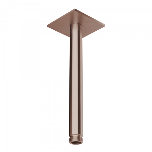 Herzbach spa ix pvd deckenarm 200 rosette 70 eckig copper, Copper Steel, 21.964820.2.39