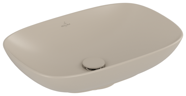 Villeroy & Boch Loop & Friends Aufsatzwaschbecken, 560 x 380 x 150 mm, Almond CeramicPlus, ohne Über