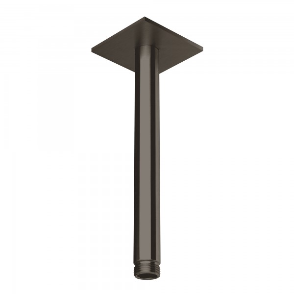 Herzbach spa ix pvd deckenarm 200 rosette 70 eckig black, Black Steel, 21.964820.2.40