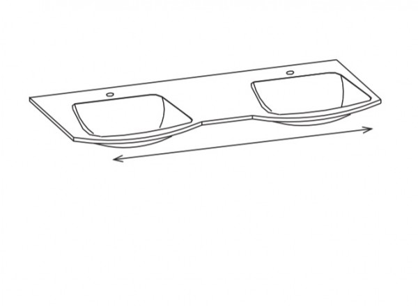Artiqua 300 Mineralguss-Doppelwaschtisch breitenvariabel Weiß, 300-MMDWTRV72