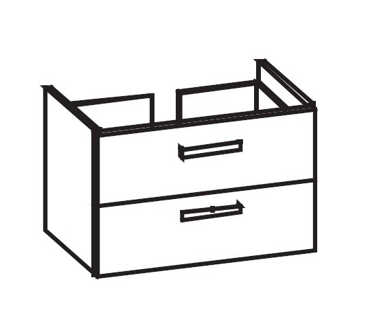 Artiqua 414 Waschtischunterschrank für Venticello 41048G Weiß Hochglanz Select, 414-WU2L-V103-7160-1