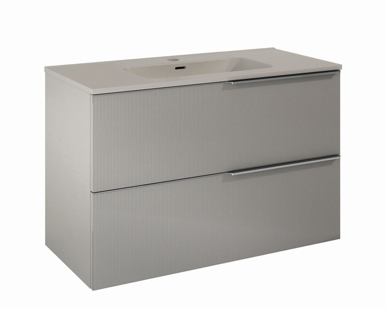 Cosmic Wish Unterschrank 2 Schubladen mit Keramik-Waschbecken , Creme Light Matt, WJC780M4100110 WJC780M4100110