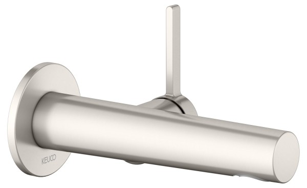 Keuco Waschtischarmatur Unterputz Edition 400 Ausladung 165 mm Nickel gebürstet, 51516050101