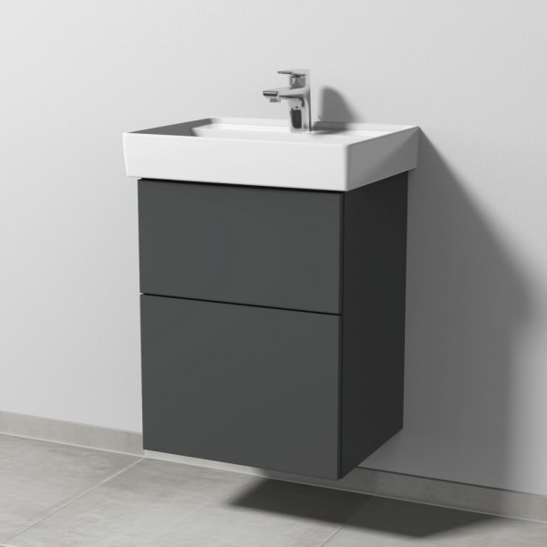 Sanipa 3way Waschtischunterbau zu Villeroy & Boch Collaro Waschtisch mit 2 Auszügen, Anthrazit-Matt