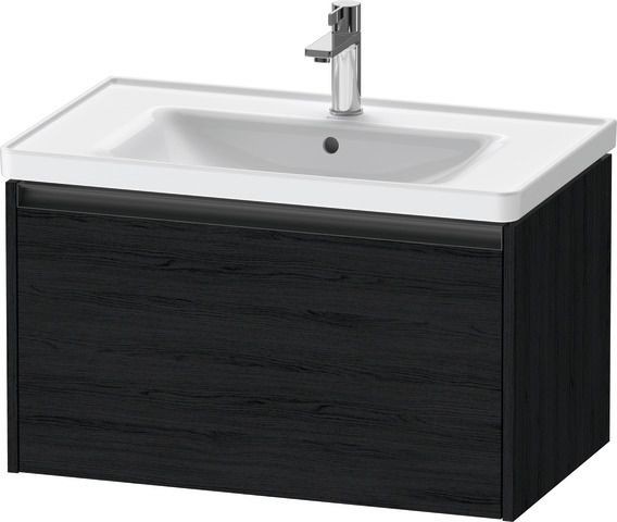 Duravit Ketho.2 Waschtischunterbau wandhängend Eiche Schwarz Matt 784x455x440 mm - K25083016160000