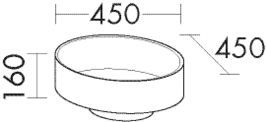 Burgbad Mineralguss Aufsatz-Waschtisch alpinweiss 160x450x450 Alpinweiss, MBA0030C0001
