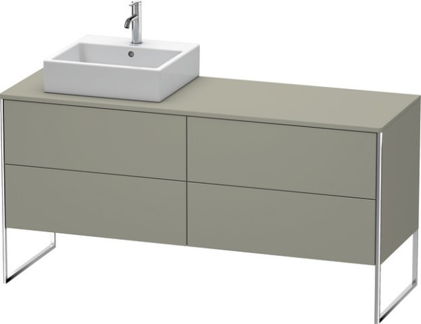 Duravit XSquare Konsolenwaschtischunterbau bodenstehend Stein Grau Seidenmatt 1600x548x778 mm - XS49