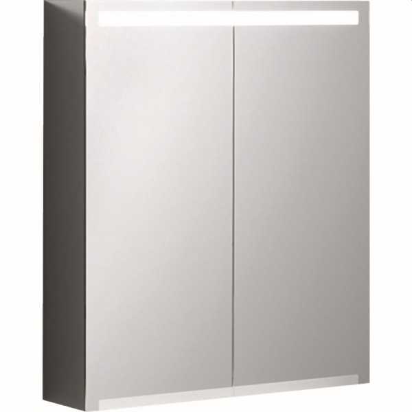 Geberit Option Spiegelschrank mit Beleuchtung zwei Türen, 60x70x15cm, 500582001