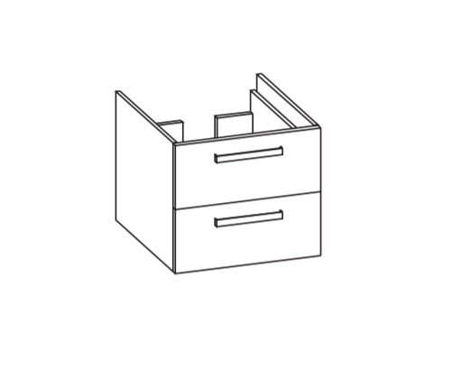 Artiqua 411 Waschtischunterschrank für DuraSquare 235360 Weiß Hochglanz Select, 411-WU2L-D73-7160-12