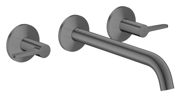 Hansgrohe 3-Loch Waschtischarmatur AXOR One Unterputz Wandm. 220mm Hebelgriff brushed black chrome