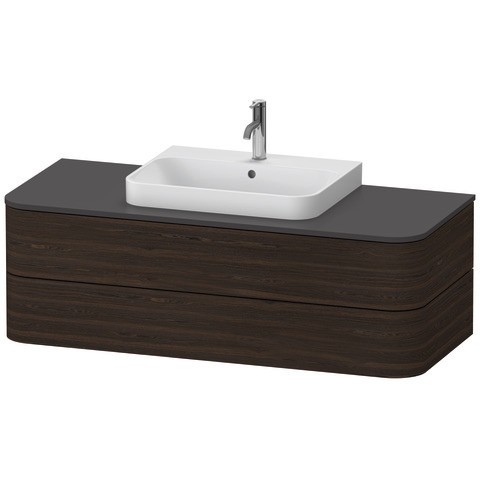 Duravit Happy D.2 Plus Konsolenwaschtischunterbau wandhängend Nussbaum gebürstet Matt 1300x550x408 m