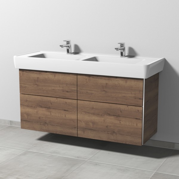 Sanipa 3way Waschtischunterbau zu Laufen Pro A Waschtisch mit 4 Auszügen, Eiche-Tabak