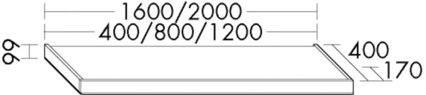 Burgbad Sockel rc40 System PG2 99x1600x170 Weiß Hochglanz, SOAK160F4000