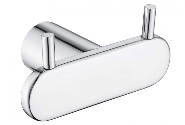 Neuesbad Serie 20 Doppelhaken, chrom glänzend, Material Messing