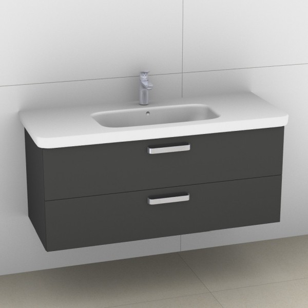 Artiqua 411 Waschtischunterschrank für DuraStyle 232012 Anthrazit Hochglanz, 411-WU2L-D47-7015-51