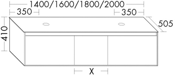 Burgbad Waschtischunterschrank rc40 Grau Hochglanz/Schwarz Hochglanz, SGBV180F4524A0074