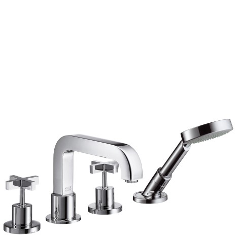 Hansgrohe 4-L.Wannenarmatur Axor Citterio F-Set f.Wannenrand chrom m.Kreuzgriff, 39445000