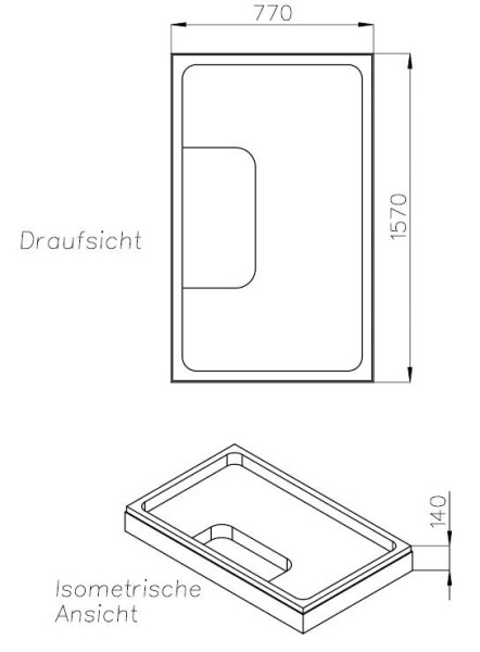 Neuesbad Wannenträger für Kaldewei Superplan Zero 80x160x2