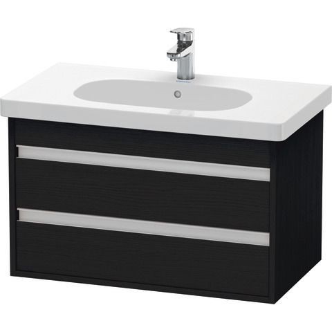 Duravit Ketho Waschtischunterbau wandhängend Eiche Schwarz Matt 800x455x480 mm - KT664701616