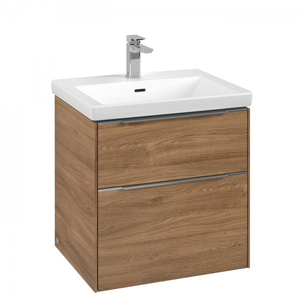 Villeroy & Boch Subway 3.0 Waschbeckenunterschrank, 2 Auszüge, 572 x 579 x 462 mm, Kansas Oak / Kans