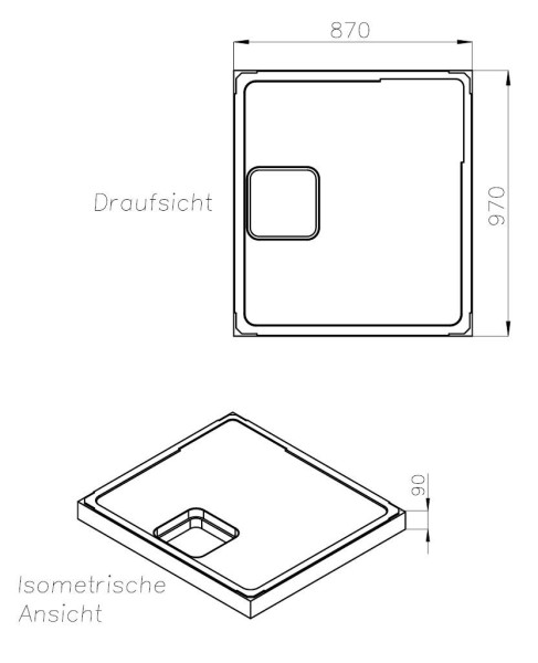 Neuesbad Wannenträger für Geberit Olona 100x90x4