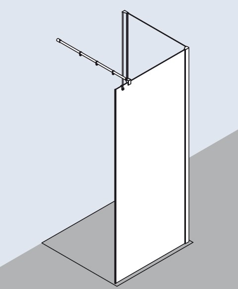 Kermi Walk-In Filia XP TWG 0750x1850, silber hochglanz, ESG klar, FXTWG07518VAK