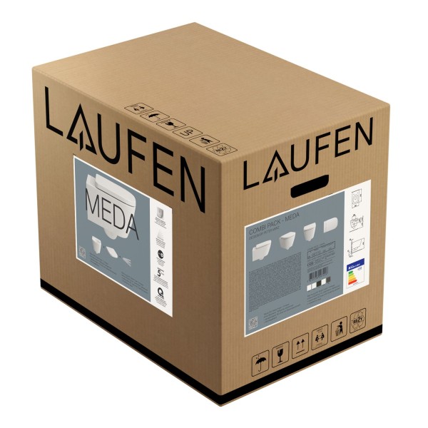 LAUFEN Set Wandtiefspül-WC + Sitz MEDA 540x360mm, Silent Flush, graphit matt