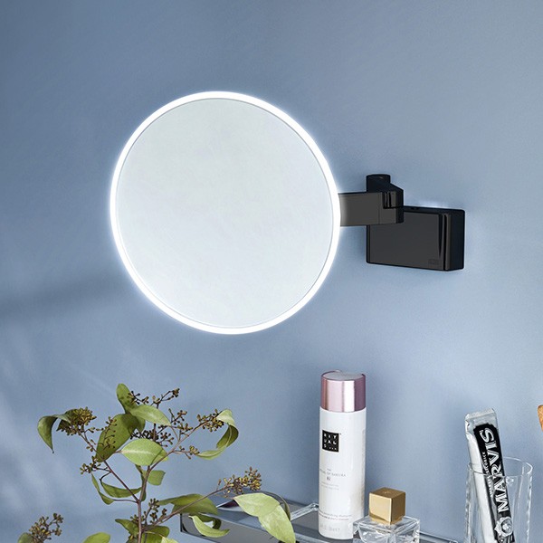 emco LED-Rasier- und Kosmetikspiegel 2-armig, 3-fach, rund, D: 209 mm, 109513331