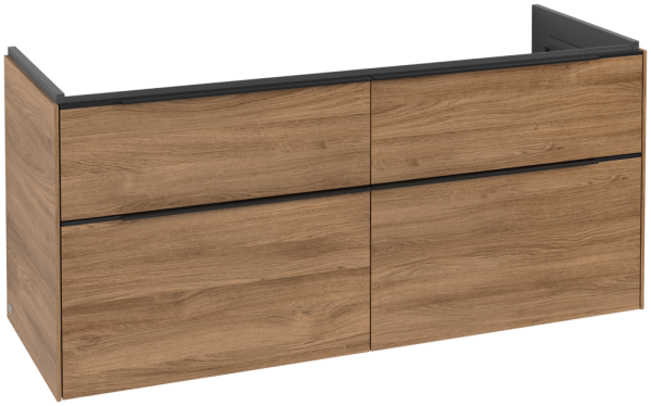 Villeroy & Boch Subway 3.0 Waschbeckenunterschrank, 4 Auszüge, 1272 x 579 x 462 mm, Kansas Oak / Kan