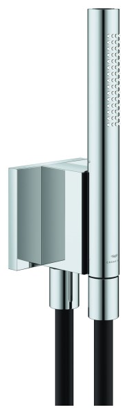 GROHE Handbrause-Set Rainshower Aqua Stick, 105006 2 Stahl 9,5 l/min schwarz/chrom, 105006KI00