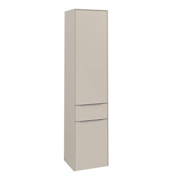 Villeroy & Boch Subway 3.0 Hochschrank, 2 Türen, 1 Auszug, 400 x 1710 x 346,5 mm, Cashmere Grey / Ca