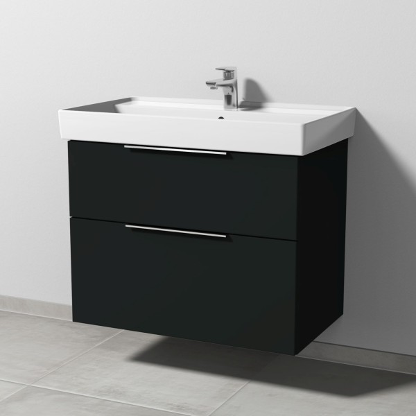 Sanipa 3way Waschtischunterbau zu Villeroy & Boch Collaro Waschtisch mit 2 Auszügen, Vulkan-Matt