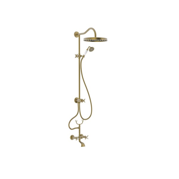Tres 3 Griff Aufputz System für Wanne und Dusche , 24217602LM