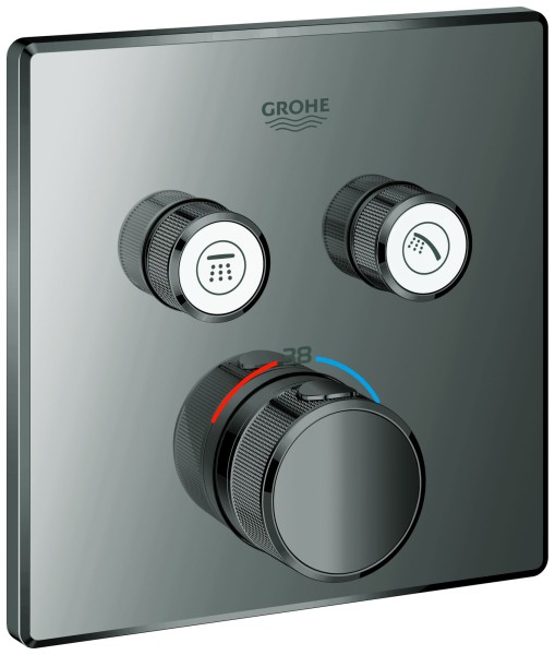 GROHE Thermostat Grohtherm SmartControl 29124 eckig FMS 2 ASV hard graphite, 29124A00