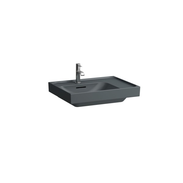 LAUFEN Aufsatz-Waschtisch MEDA 460x600x160 Ablage rechts 3 Hl. m.Ül. graphit matt, H8181117581081