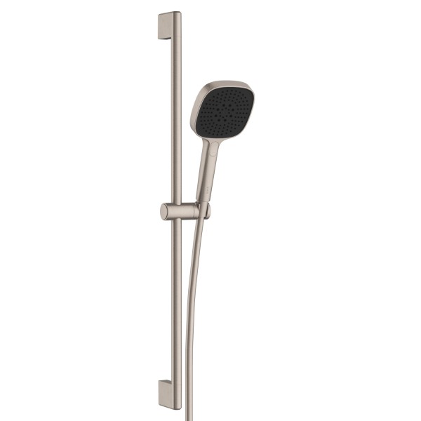 VitrA Core Square Handbrause-Set mit Wandstange und Abgang G 1/2" Nickel gebürstet,A4591734EXP