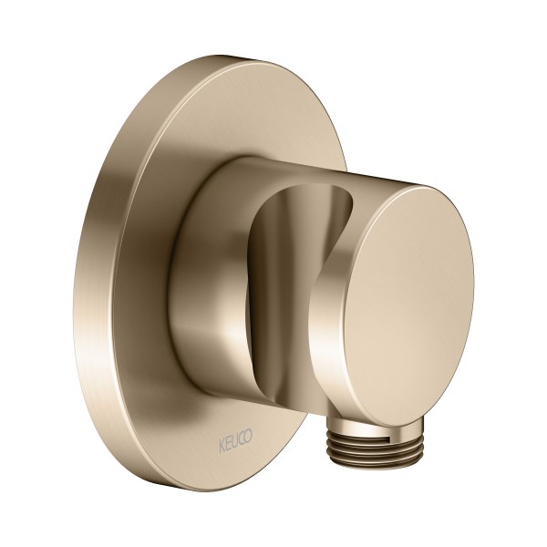Keuco Schlauchanschluss IXMO 59592, mit Brausehalter, rund, Bronze gebürstet,59592030001