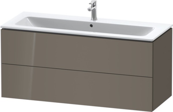Duravit L-Cube Waschtischunterbau wandhängend Flanell Grau Hochglanz 1220x481x550 mm - LC624308989