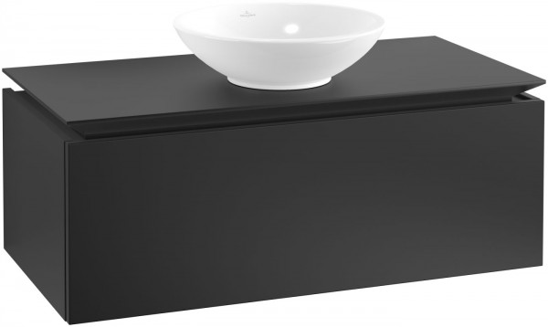 Villeroy & Boch Waschtischunterschrank Legato B10400 1000x380x500mm Waschtisch mittig Black Matt Lac