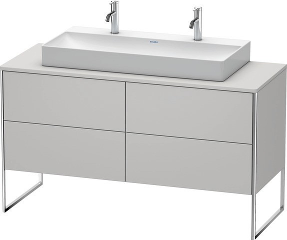 Duravit XSquare Konsolenwaschtischunterbau bodenstehend Nordic Weiß Seidenmatt 1400x548x778 mm - XS4