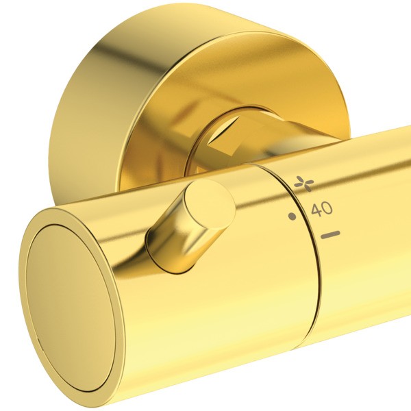 Ideal Standard Duschsystem Ceratherm T125 Pin-Griffe Brushed Gold, A7589A2