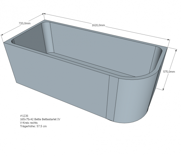 Neuesbad Wannenträger für Bette Starlet 4 165x75 oval