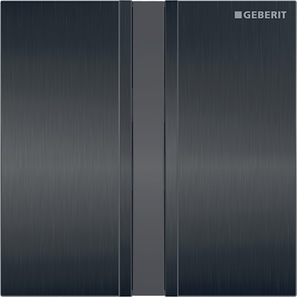Geberit Urinal-Steuerung mit elektronischer Spülauslösung Batterie, Typ 50 Chrom gebürstet/schwarz,