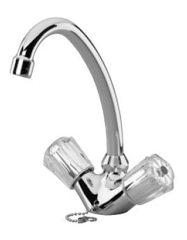 Kaja Classic Spültisch mit versenkb.r, Kettte,HU-Auslauf 200mm chrom, 31602-3-C