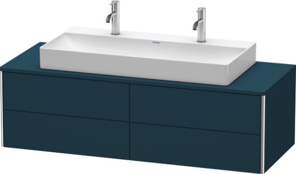 Duravit XSquare Konsolenwaschtischunterbau wandhängend Nachtblau Seidenmatt 1400x548x400 mm - XS4915