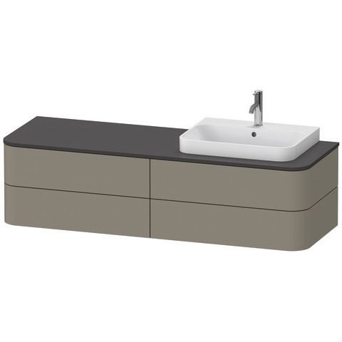 Duravit Happy D.2 Plus Konsolenwaschtischunterbau wandhängend Stein Grau Seidenmatt 1600x550x408 mm