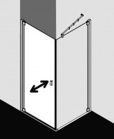 Vorschau: Kermi Pendeltür Raya 1KR Vorschau: Kermi Pendeltür Raya 1KR 1030x2000, silber hochglanz, ESG Opaco mit KermiClean, RA1KR