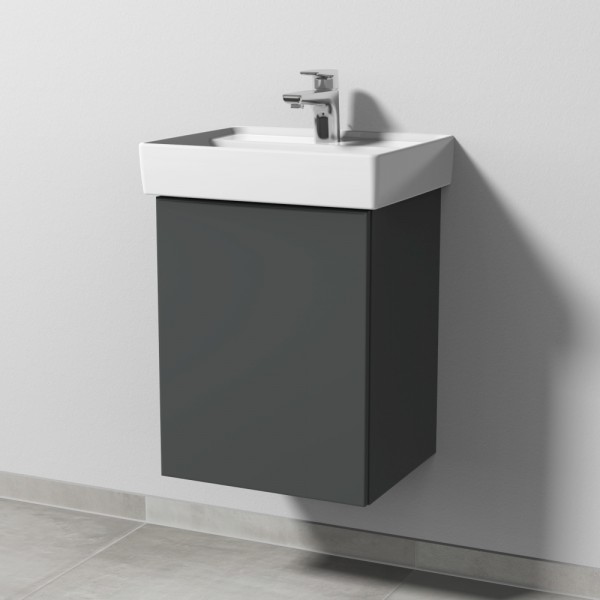 Sanipa 3way Waschtischunterbau zu Villeroy & Boch Collaro Waschtisch mit 1 Tür, Anthrazit-Matt