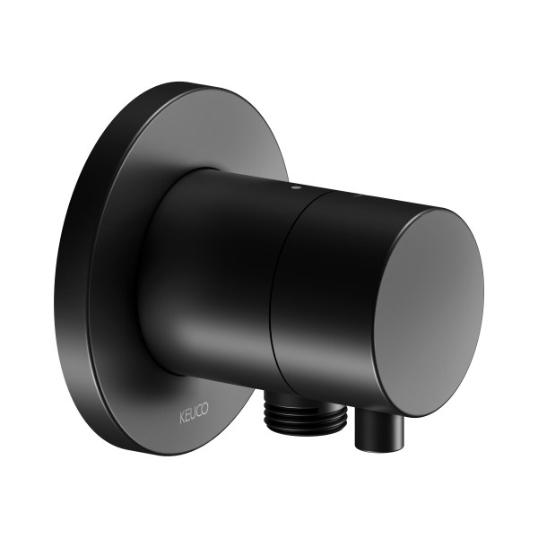 Keuco IXMO Black Selection Absperrventil m. Schlauchanschluss, ru., m. Comfort Griff schwarz matt