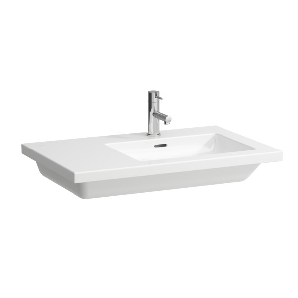 LAUFEN Waschtisch Living Square 750x480, weiß, Ablage links, 81743.9, 8174390001041